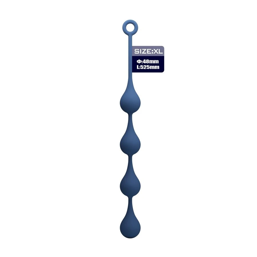 MR PLAY - BLUE SILICONE ANAL BEADS SIZE XL 52.5 CM